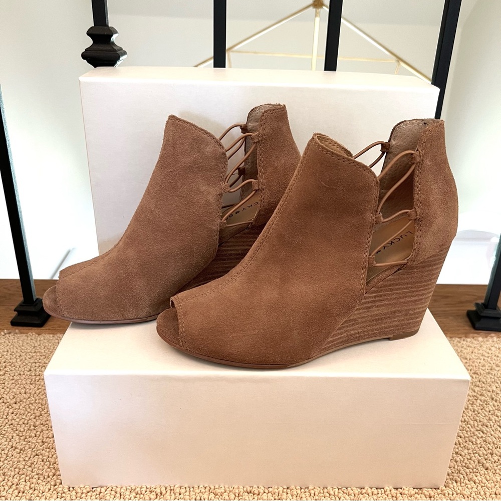 Lucky Brand open toe booties